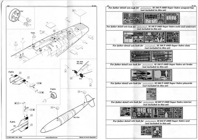 Eduard Ätzteile - F-100D exterior