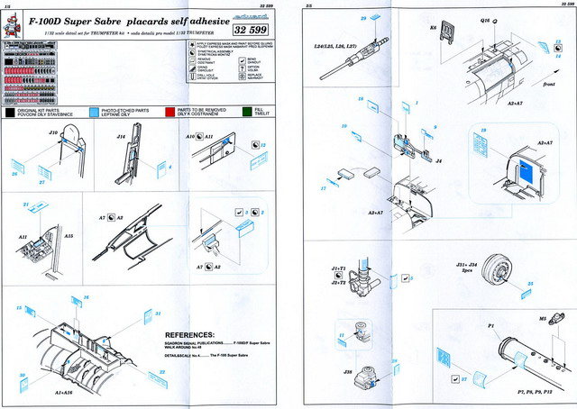 Eduard Ätzteile - F-100D Placards Self Adhesive