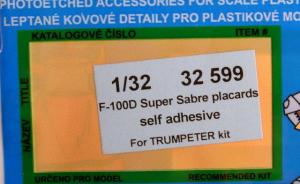 F-100D Placards Self Adhesive
