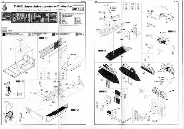 Eduard Ätzteile - F-100D Interior Self Adhesive