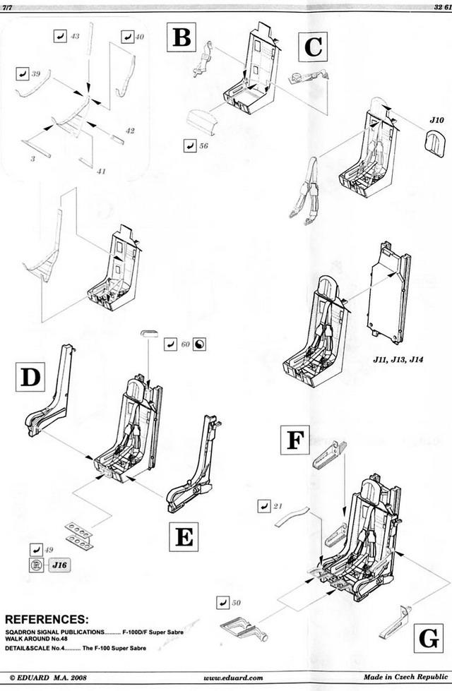 Eduard Ätzteile - F-100D Seat