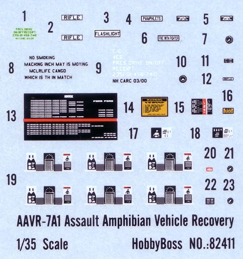 Der kleine Decalbogen - die meisten Decals sind für die Inneneinrichtung