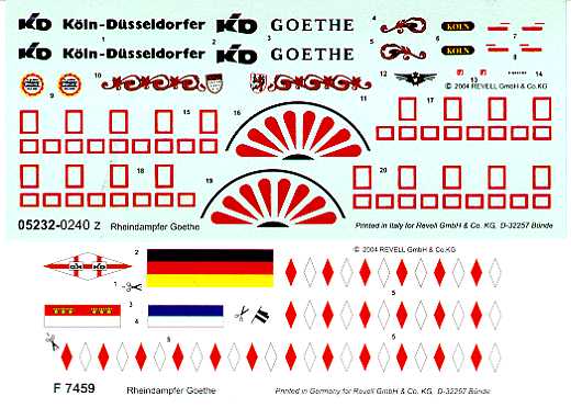 Das Decalblatt und der Flaggensatz