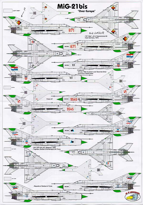 R.V. Aircraft - MiG-21bis "Over Europe"