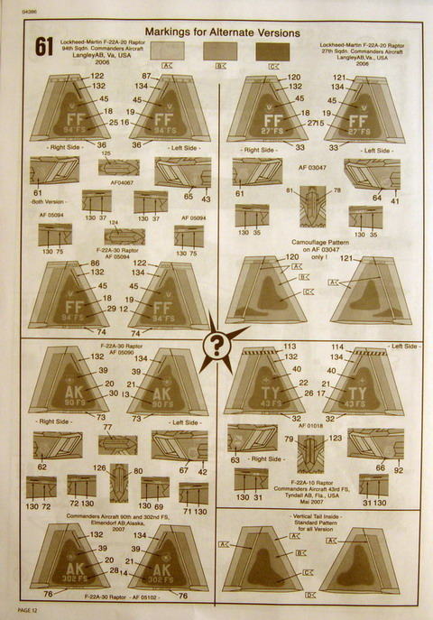 Die vier Markierungsvarianten des Bausatzes 