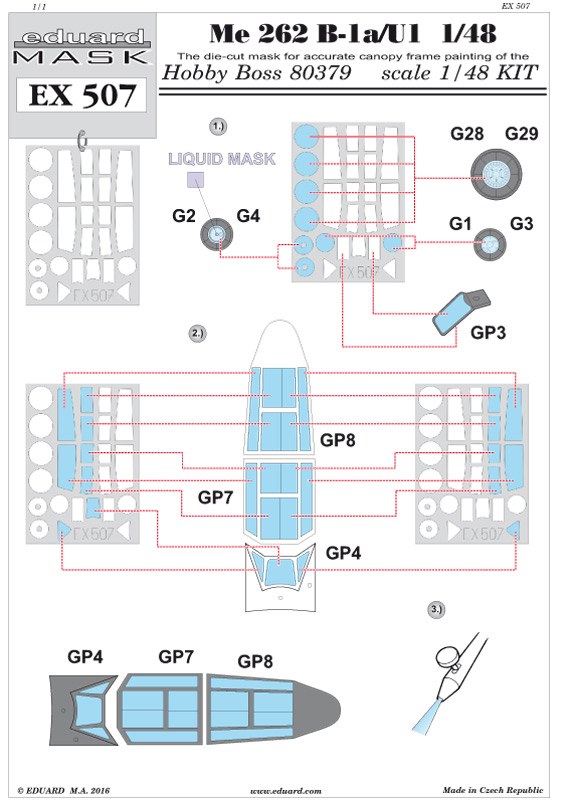 Eduard Mask - Me 262B-1a/U1 Masks