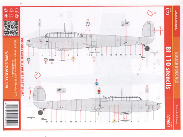 Eduard - Bf 110 stencils