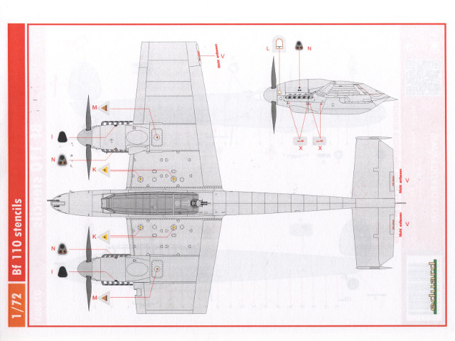 Eduard - Bf 110 stencils