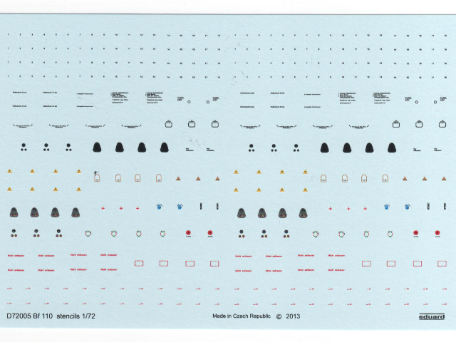 Eduard - Bf 110 stencils