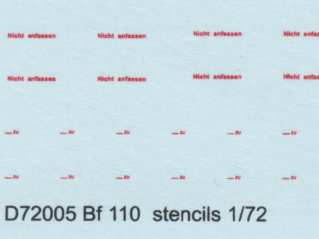 Eduard - Bf 110 stencils