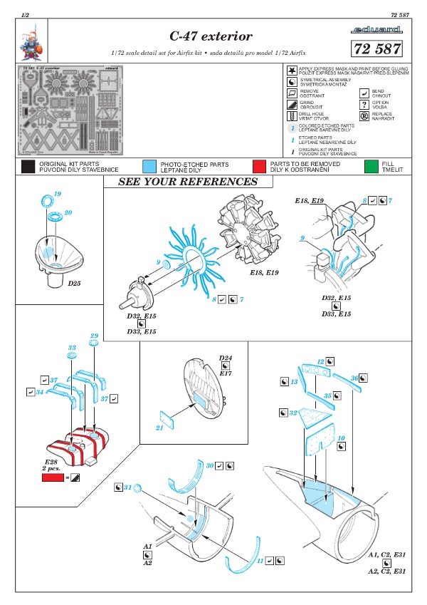 Eduard Ätzteile - C-47 exterior
