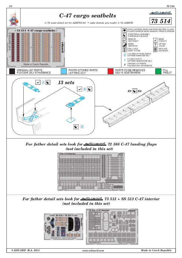 Eduard Ätzteile - C-47 cargo seatbelts