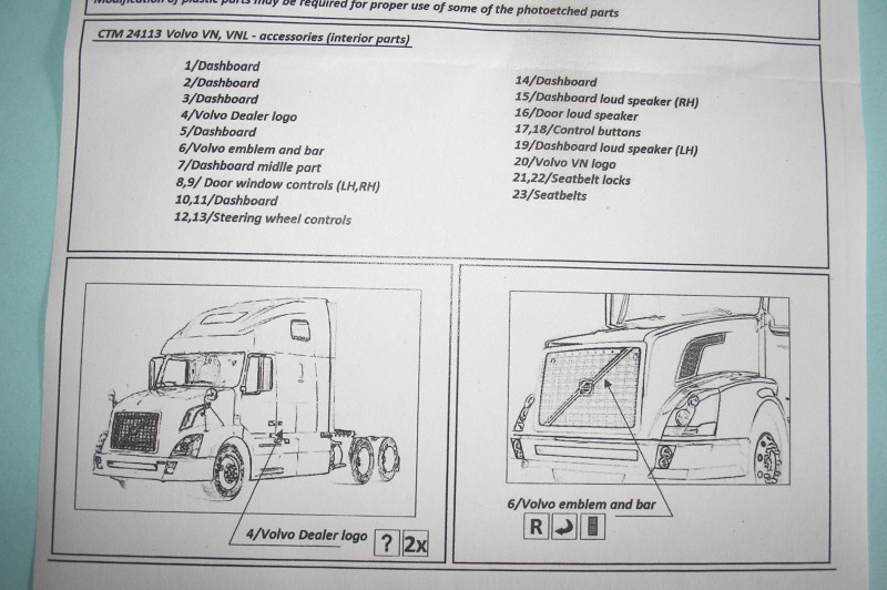 CTM - CZECH TRUCK MODEL - Volvo VN, VNL - Accessories (interior Parts)
