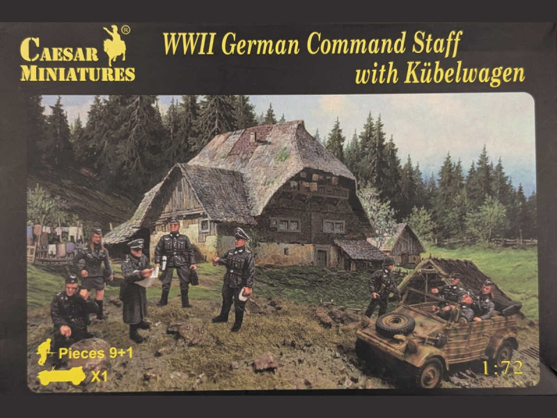 CAESAR MINIATURES - WWII German Command Staff with Kübelwagen