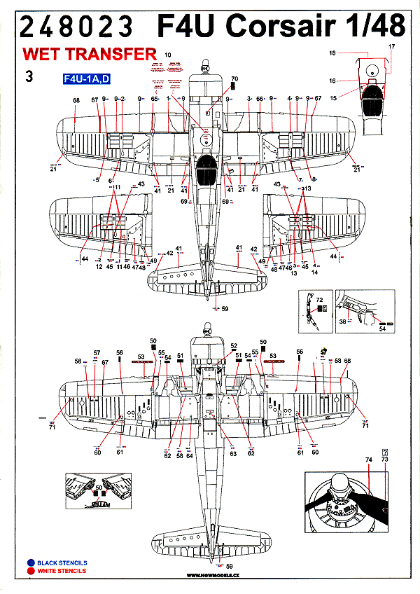 HGW Models - F4U Corsair Stencils