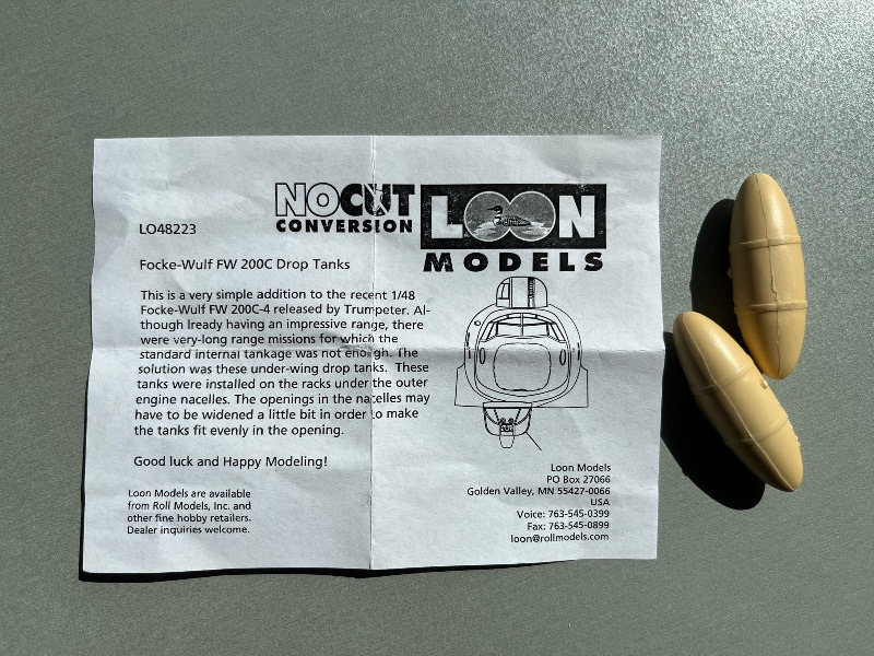 Loon Models - FW 200C outer wing drop tanks