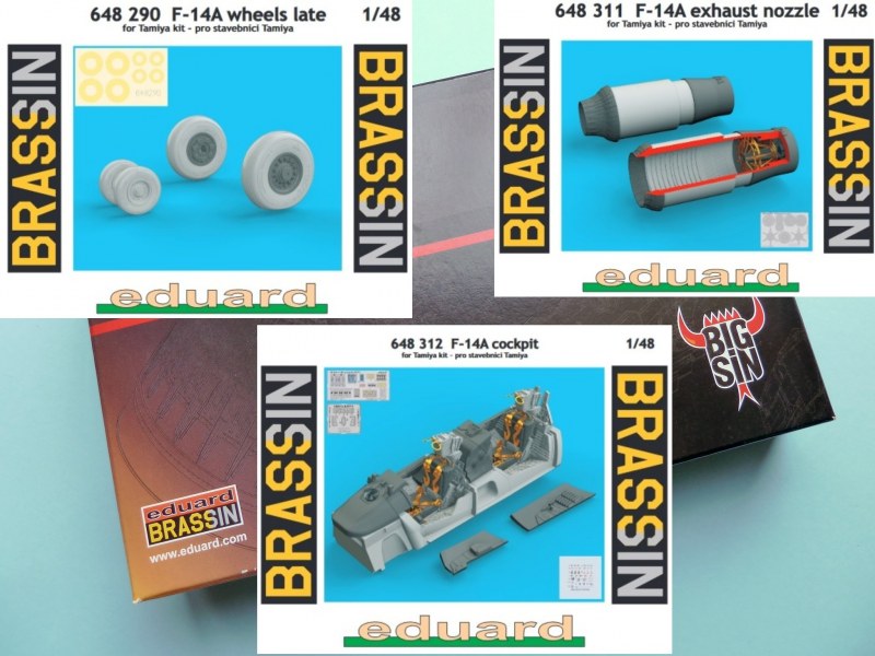 Eduard Brassin - F-14A w/ late wheels BIG SIN set for Tamiya Kit