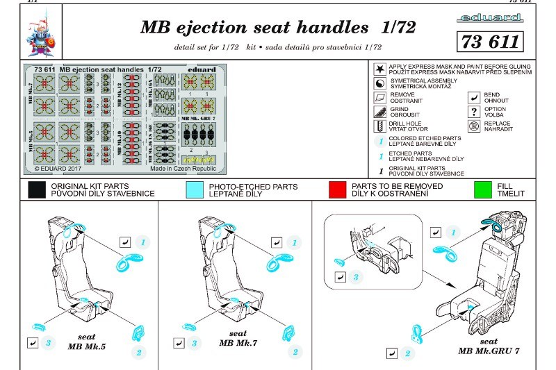 Eduard Ätzteile - MB ejection seat handles