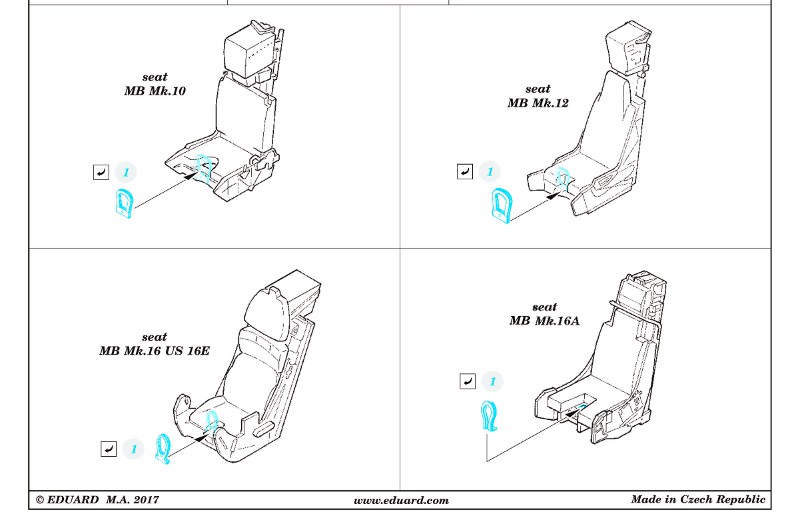 Eduard Ätzteile - MB ejection seat handles