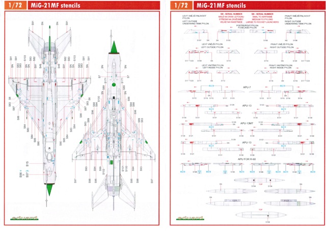 Eduard - MiG-21MF stencils