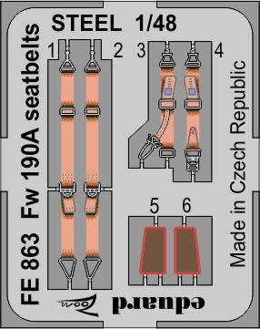 Eduard Ätzteile - Fw 190A seatbelts STEEL