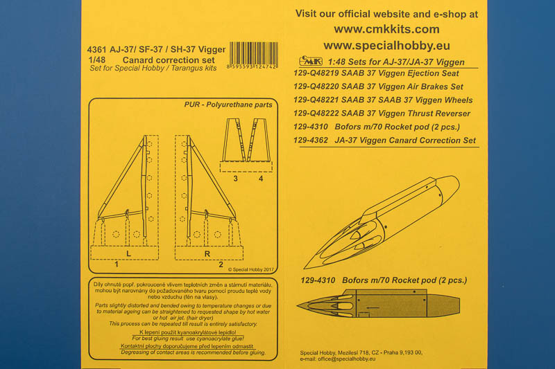 CMK - AJ/SF/SH-37 Viggen Canard correction set