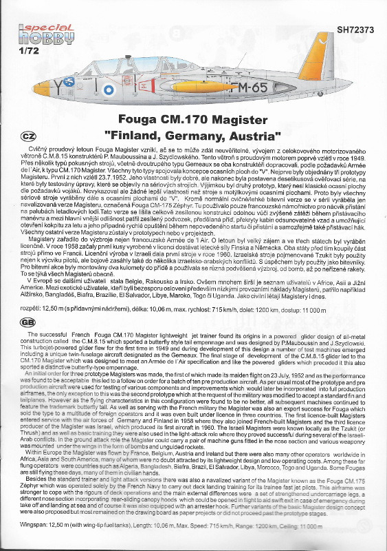 Fouga CM.170 Magister German, Finnish and Austrian