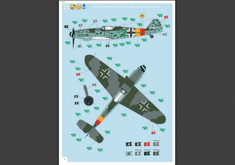 Auszug aus der Bauanleitung. Farbangaben mit RLM-Bezeichnung.(Grafik: Revell)