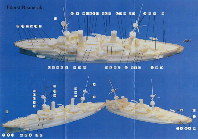 NNT Modell+Buch - SMS Fürst Bismarck 1906