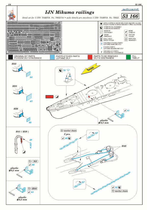 Eduard Ätzteile - IJN Mikuma railings