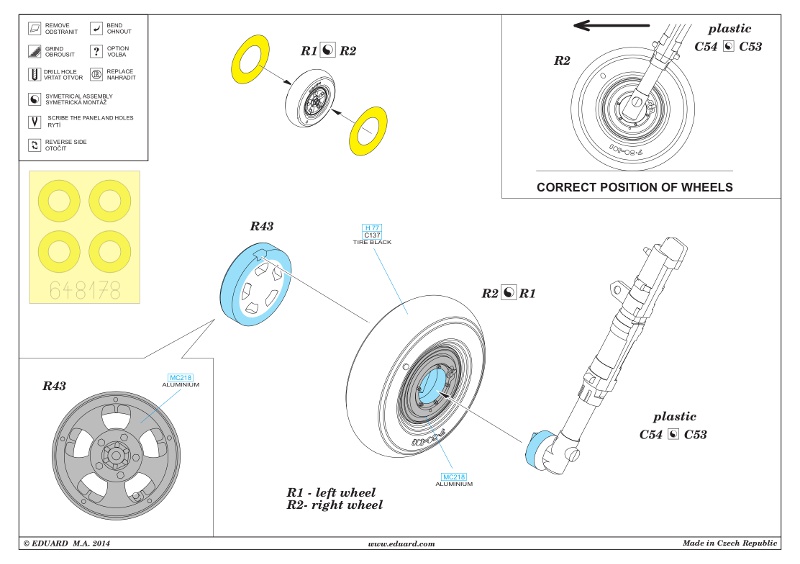 Eduard Brassin - Spitfire Mk.V wheels