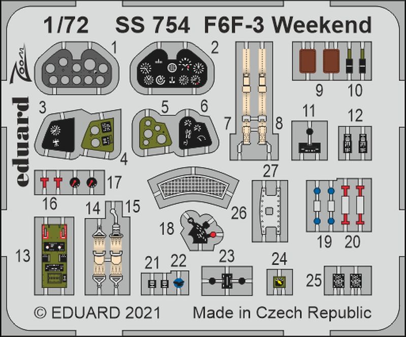 Eduard Ätzteile - F6F-3 Hellcat