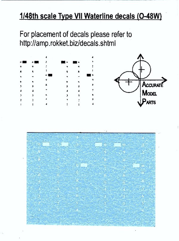 AMP - Accurate Model Parts - Type VII waterline decals