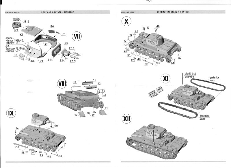 Mirage Hobby - Czo&#322;g Niemiecki PzKpfw. IV E Francja 1940