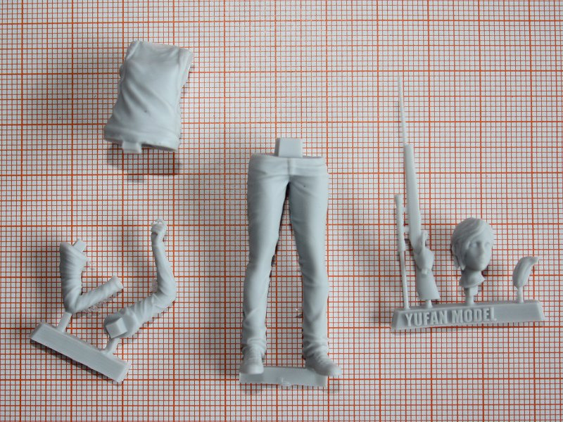 Die ausgepackten Bauteile