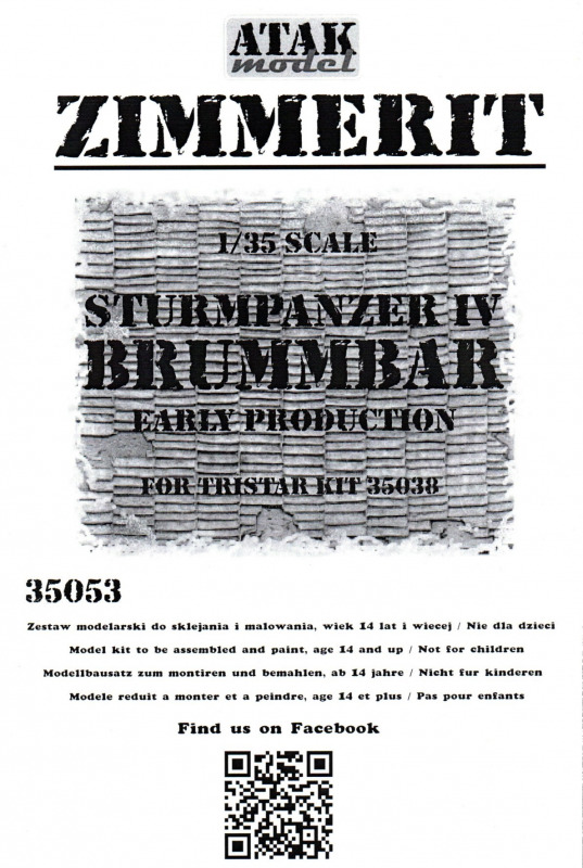 Atak Model - Zimmerit für Stu.Pz. IV „Brummbär“ early