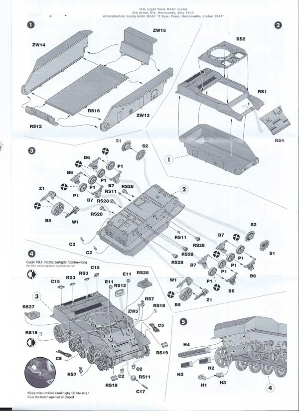 Mirage Hobby - U.S. Light Tank M5A1 (late)