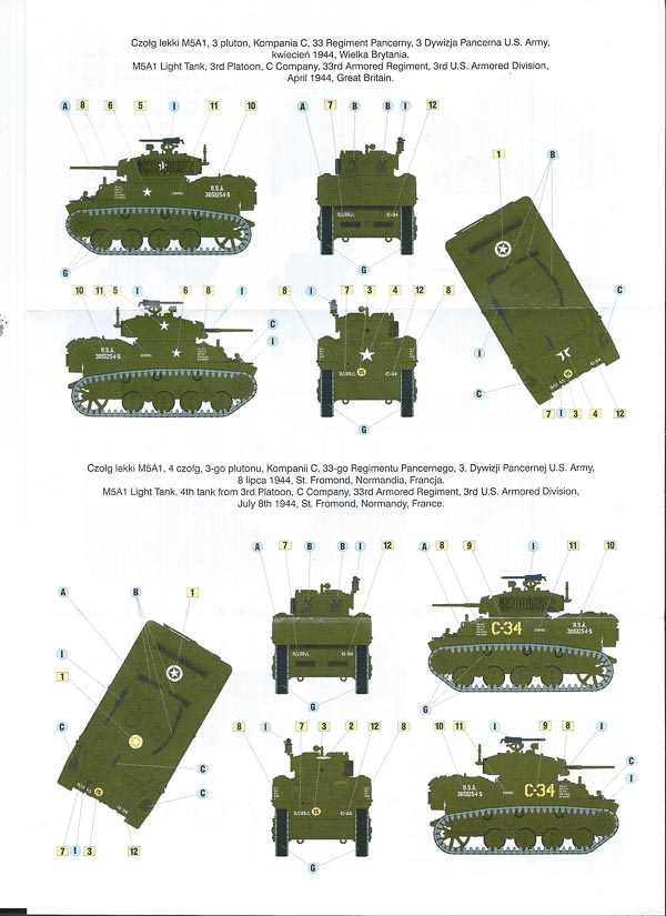 Mirage Hobby - U.S. Light Tank M5A1 (late)