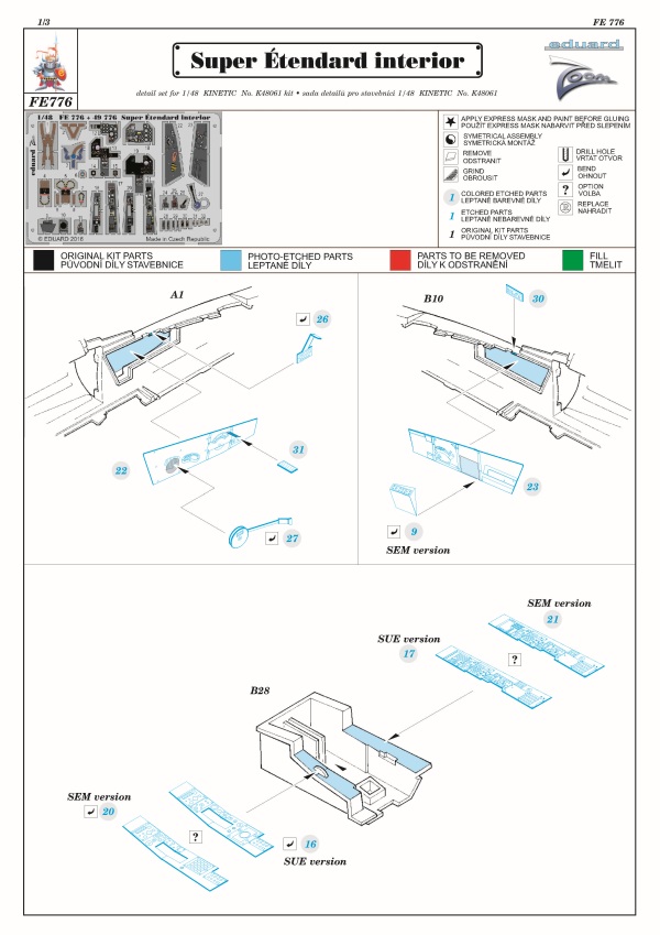 Eduard Ätzteile - Super Etendard Interior ZOOM