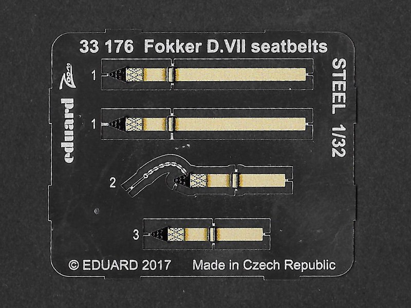 Eduard Ätzteile - Fokker D.VII seatbelts