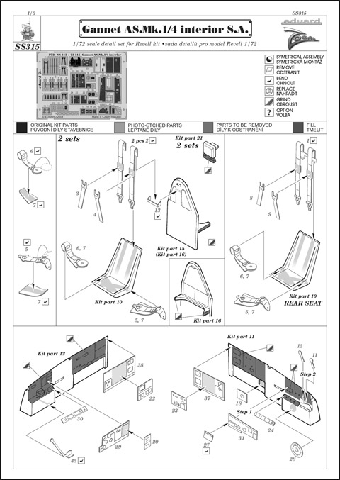 Eduard Ätzteile - Gannet AS.Mk. 1/4 interior S.A.