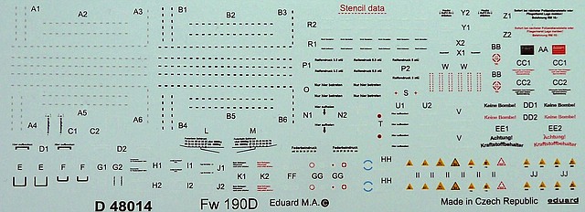 Eduard - Fw 190D stencils