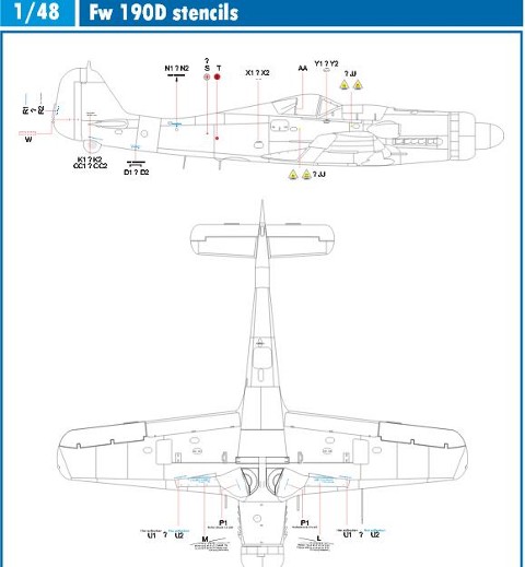 Eduard - Fw 190D stencils