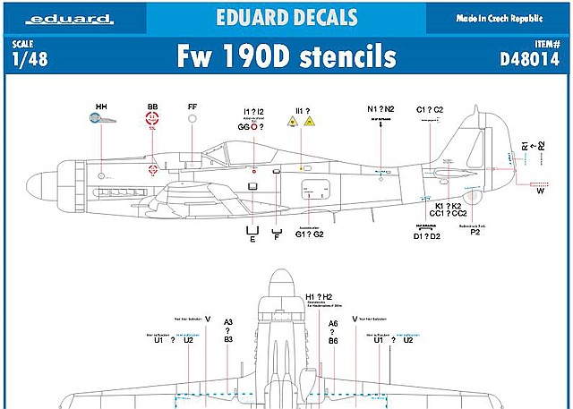 Eduard - Fw 190D stencils