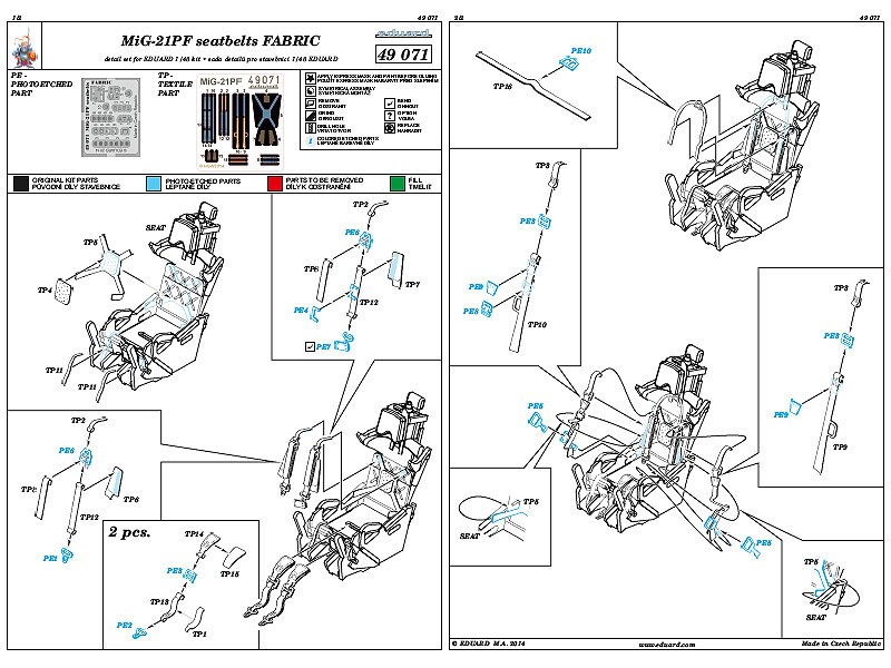 Eduard Ätzteile - MiG-21PF seatbelts FABRIC