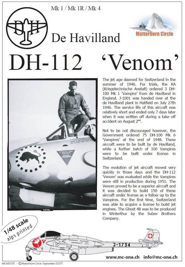 Matterhorn Circle - De Havilland DH-112 Venom