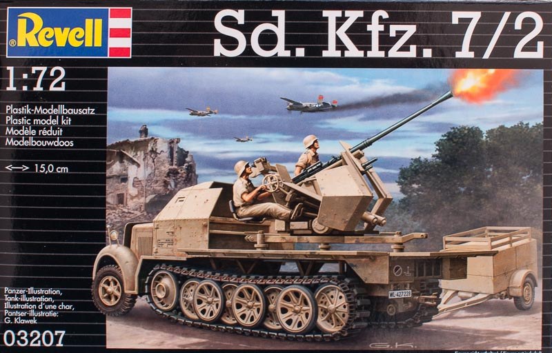 2 Halbketten-Flugabwehr-Panzerfahrzeug Modell lackiert Toy 1/72 SD.KFZ.7 