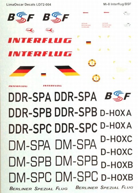 LimaOscar Decals - Mil Mi-8T Interflug/Berliner Spezial Flug