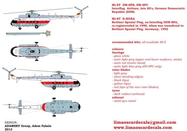 LimaOscar Decals - Mil Mi-8T Interflug/Berliner Spezial Flug