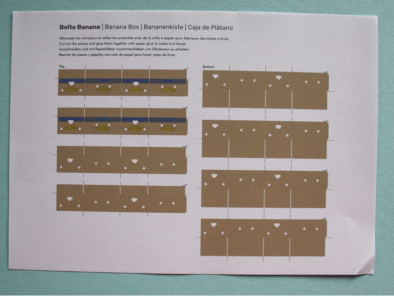 Vier Bananenkartons zum selberbauen, leider ist das verwendete Papier sehr dünn